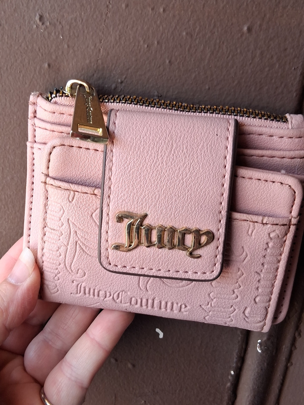 Juicy Couture Pink Embossed Card Wallet